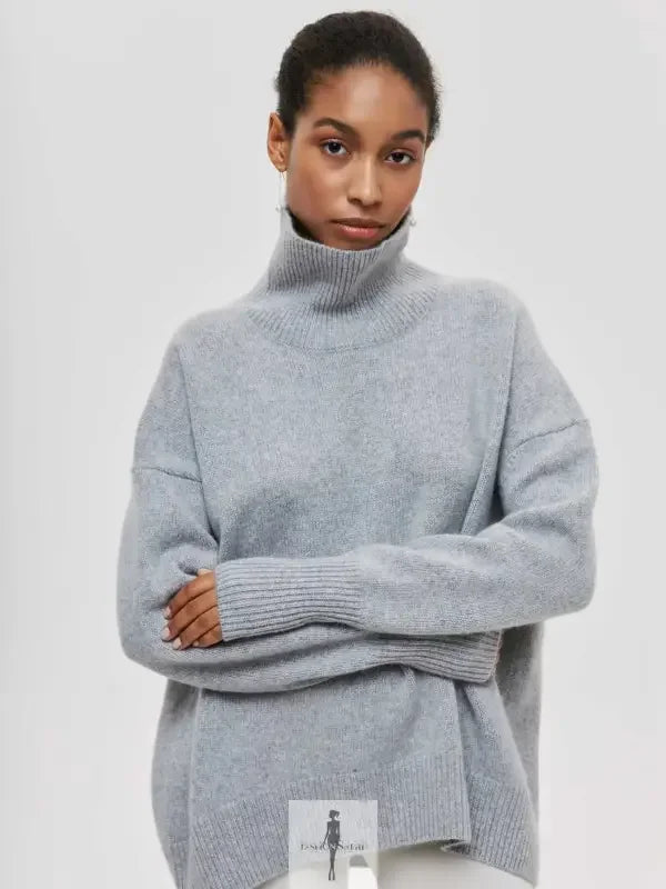 Fashionsarah.com Fashionsarah.com Elegant Loose Mock Neck Warm Sweater Top