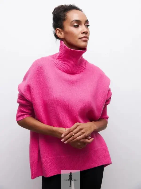 Fashionsarah.com Fashionsarah.com Elegant Loose Mock Neck Warm Sweater Top