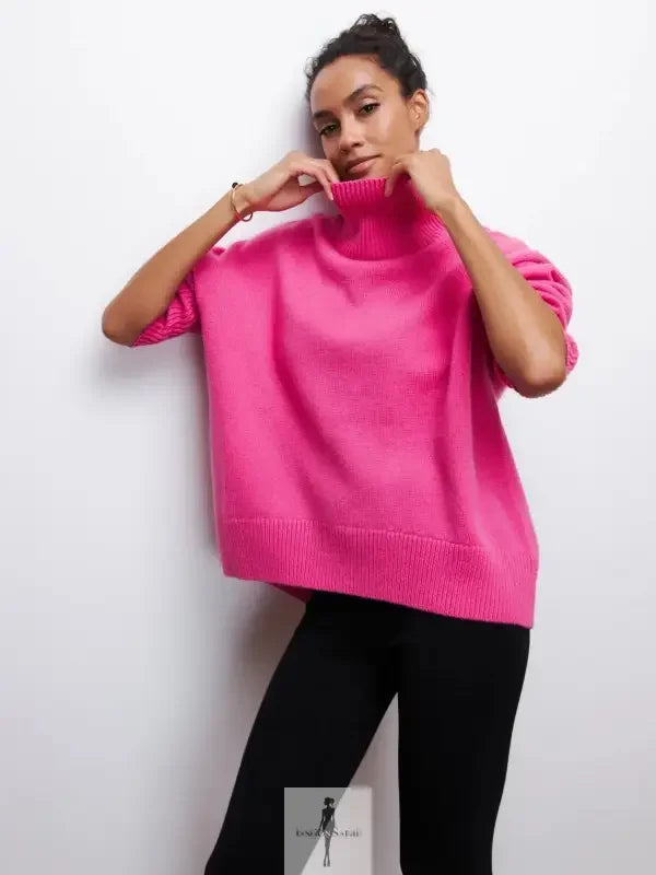 Fashionsarah.com Fashionsarah.com Elegant Loose Mock Neck Warm Sweater Top