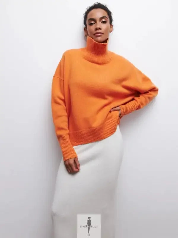 Fashionsarah.com Fashionsarah.com Elegant Loose Mock Neck Warm Sweater Top