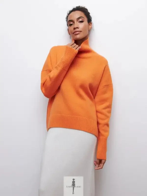 Fashionsarah.com Fashionsarah.com Elegant Loose Mock Neck Warm Sweater Top