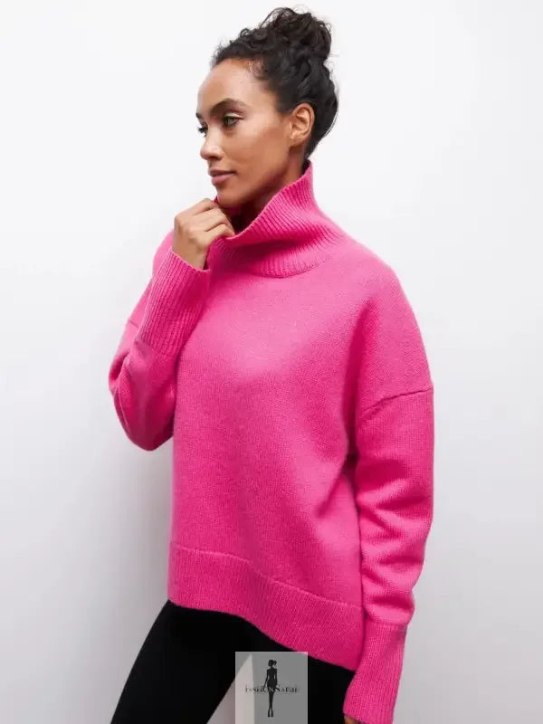 Fashionsarah.com Fashionsarah.com Elegant Loose Mock Neck Warm Sweater Top