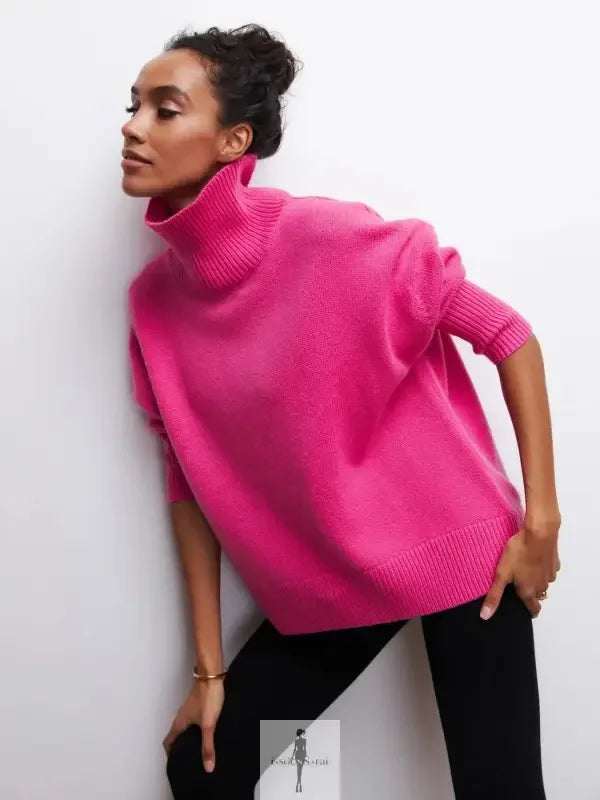 Fashionsarah.com Fashionsarah.com Elegant Loose Mock Neck Warm Sweater Top