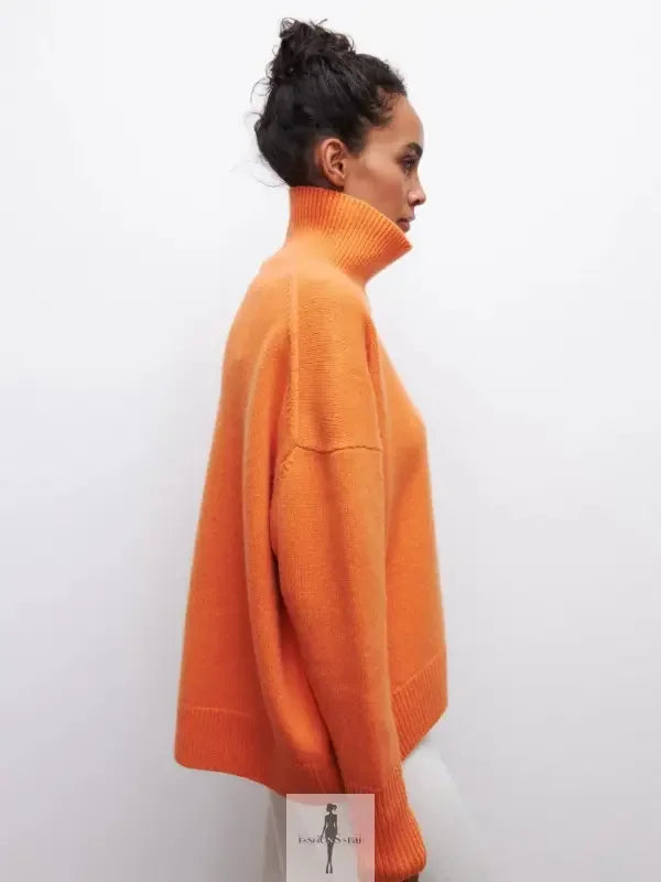 Fashionsarah.com Fashionsarah.com Elegant Loose Mock Neck Warm Sweater Top