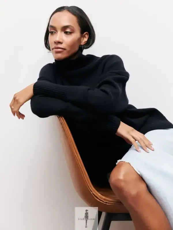 Fashionsarah.com Fashionsarah.com Elegant Loose Mock Neck Warm Sweater Top