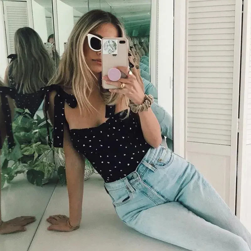 Women Polka Dot Top | Fashionsarah.com