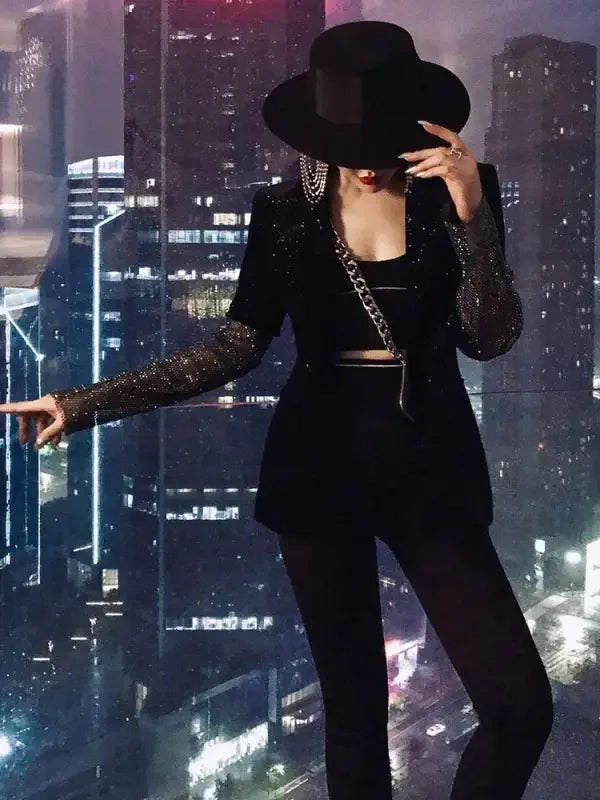 Women Diamond Blazer Coat | Fashionsarah.com