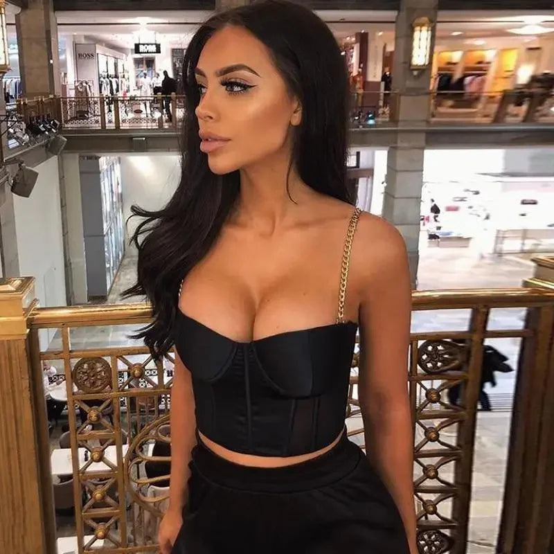 Women Satin Bustier Tops | Fashionsarah.com
