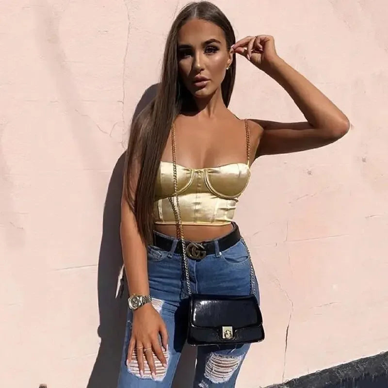 Women Satin Bustier Tops | Fashionsarah.com