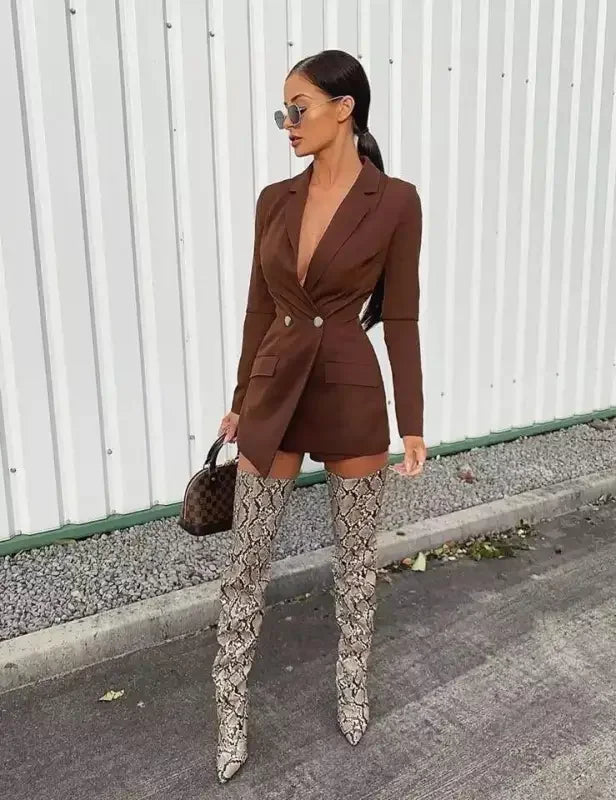 Leopard Over-the-knee Long Boots | Fashionsarah.com