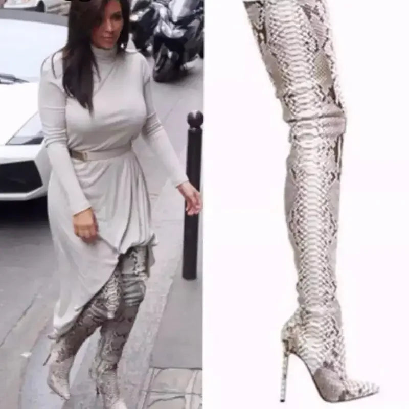 Leopard Over-the-knee Long Boots | Fashionsarah.com