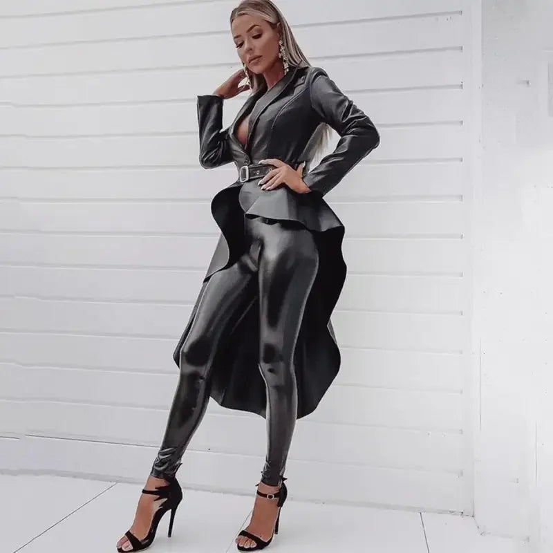 Leather Windbreaker Coat | Fashionsarah.com