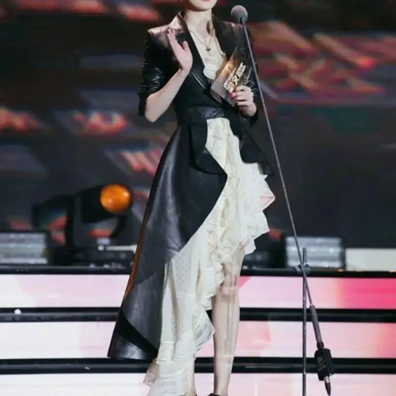 Leather Windbreaker Coat | Fashionsarah.com