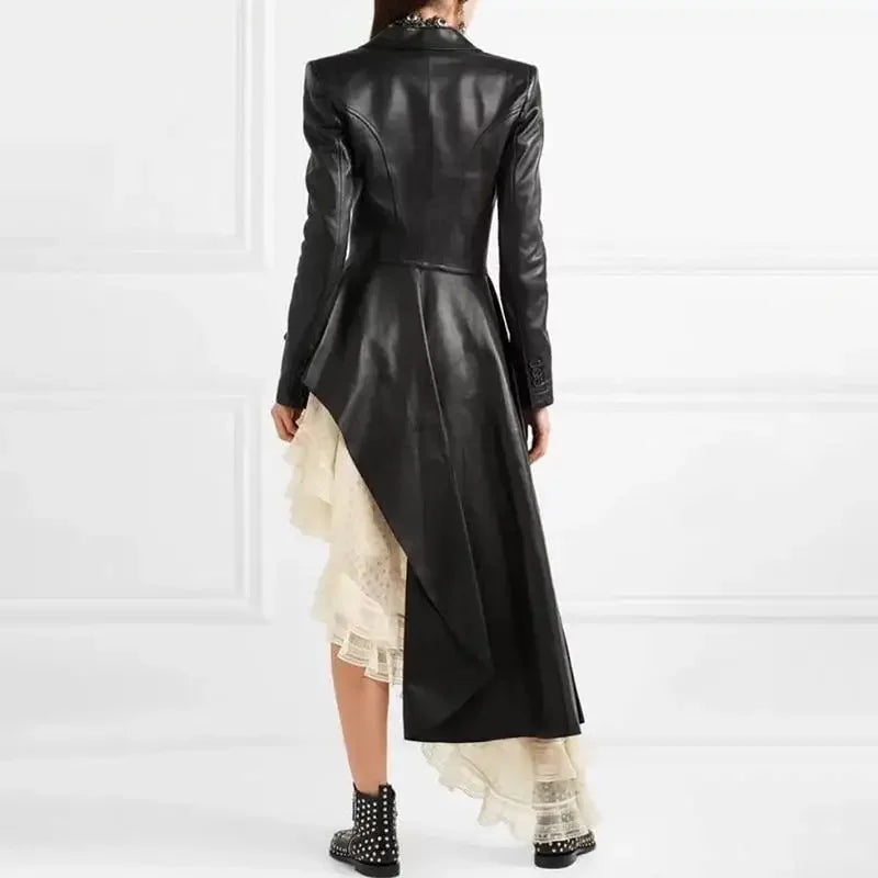 Leather Windbreaker Coat | Fashionsarah.com