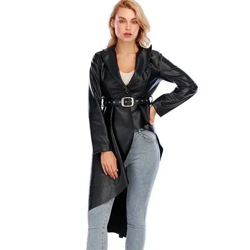 Leather Windbreaker Coat | Fashionsarah.com