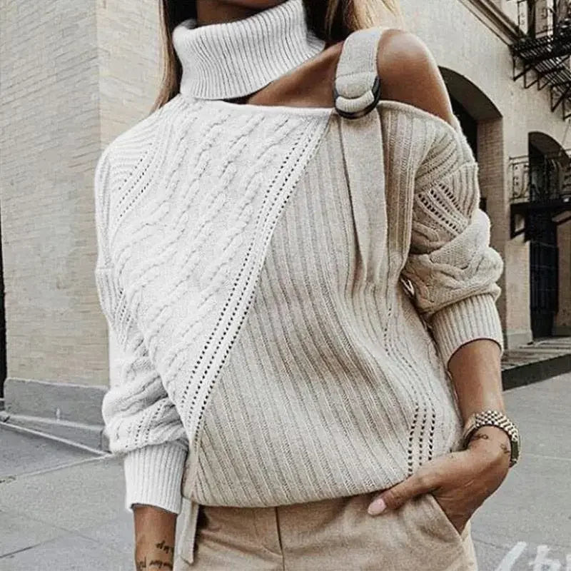 Off Shoulder Knitted Women Sweatshirts | Fashionsarah.com