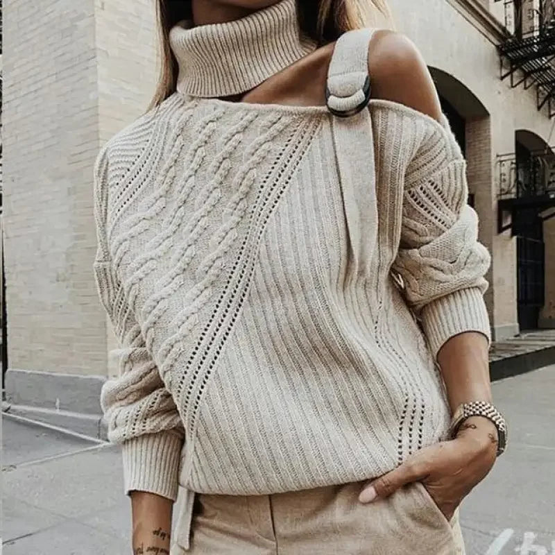Off Shoulder Knitted Women Sweatshirts | Fashionsarah.com