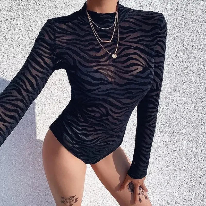 Black Zebra bodysuit | Fashionsarah.com
