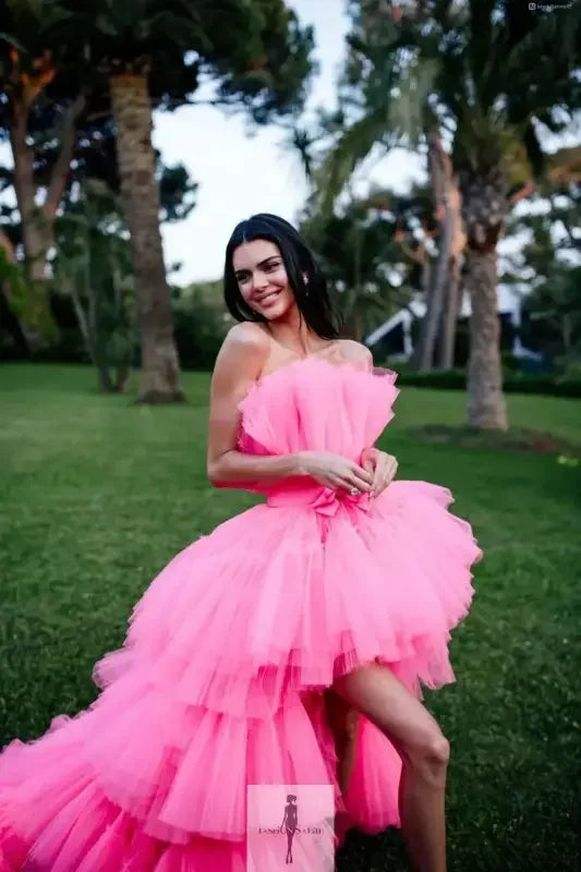 Fashionsarah.com Fashionsarah.com Kendall Jenner Fuchsia Prom Dress