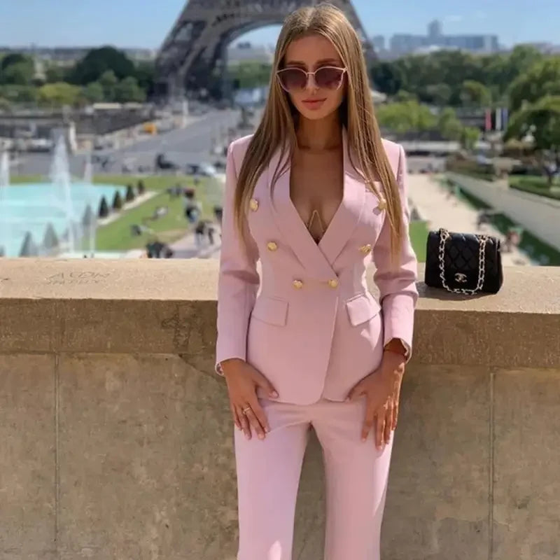 Spring Office Blazer with Trousers Sets | Fashionsarah.com