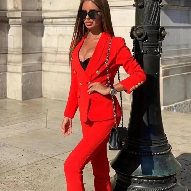 Spring Office Blazer with Trousers Sets | Fashionsarah.com