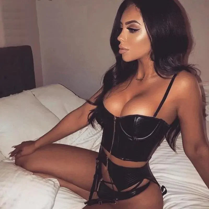 Black Leather Set / Shirt | Fashionsarah.com