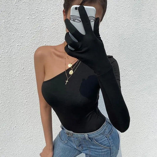 Off Shoulder Bodysuit With Glove | Fashionsarah.com
