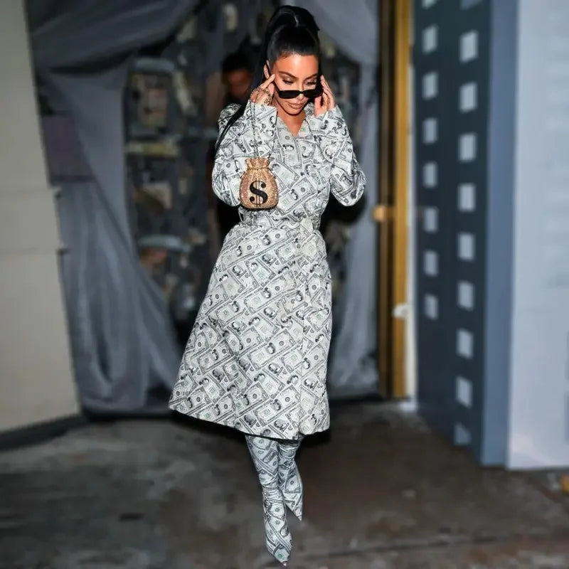 Kim Kardashian Dollar Coat | Fashionsarah.com