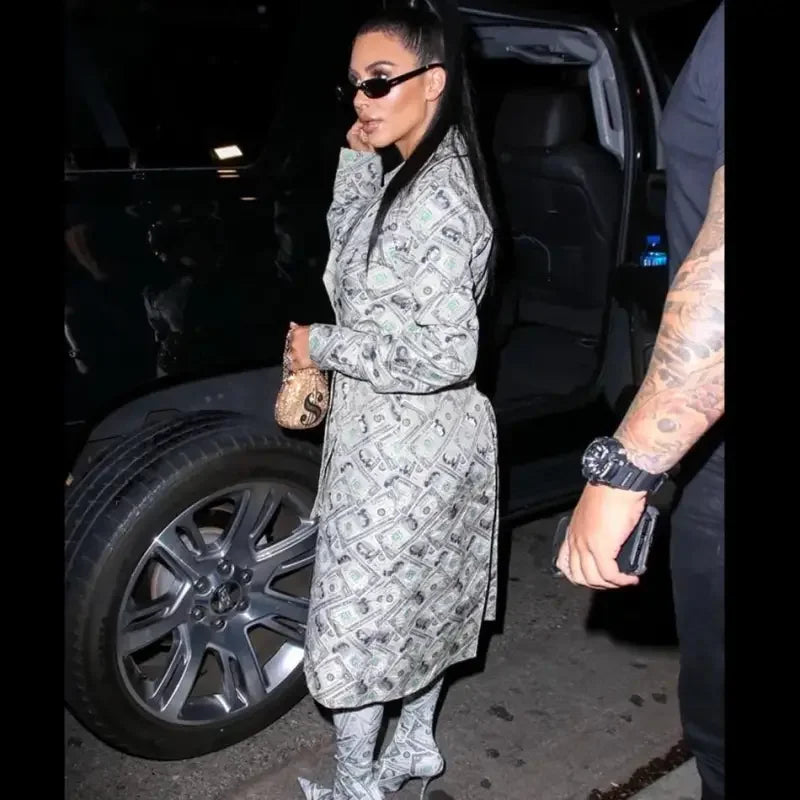 Kim Kardashian Dollar Coat | Fashionsarah.com