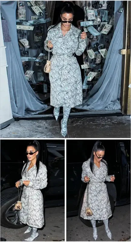 Kim Kardashian Dollar Coat | Fashionsarah.com