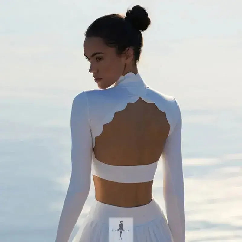 Fashionsarah.com Fashionsarah.com Backless Fitness Running Top and High Waisted Lifting Leggings