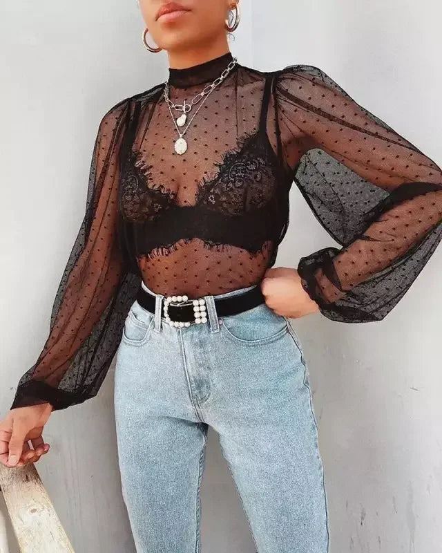 Women Polka Dot Shirts | Fashionsarah.com