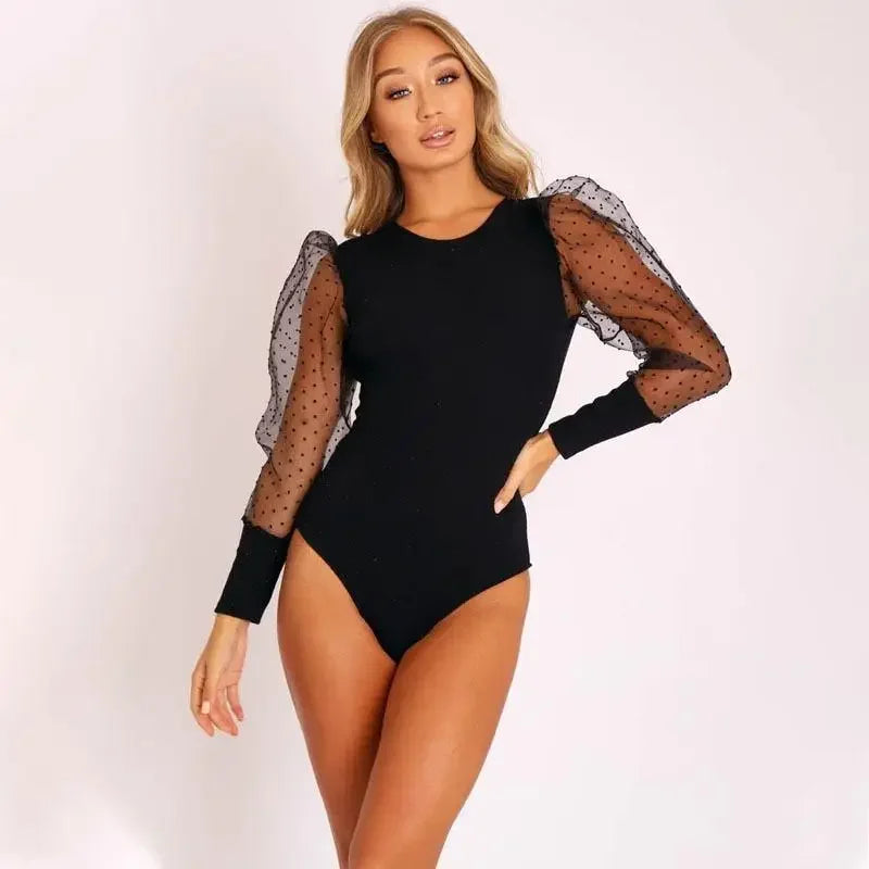 New Lace Puff Bodysuit | Fashionsarah.com