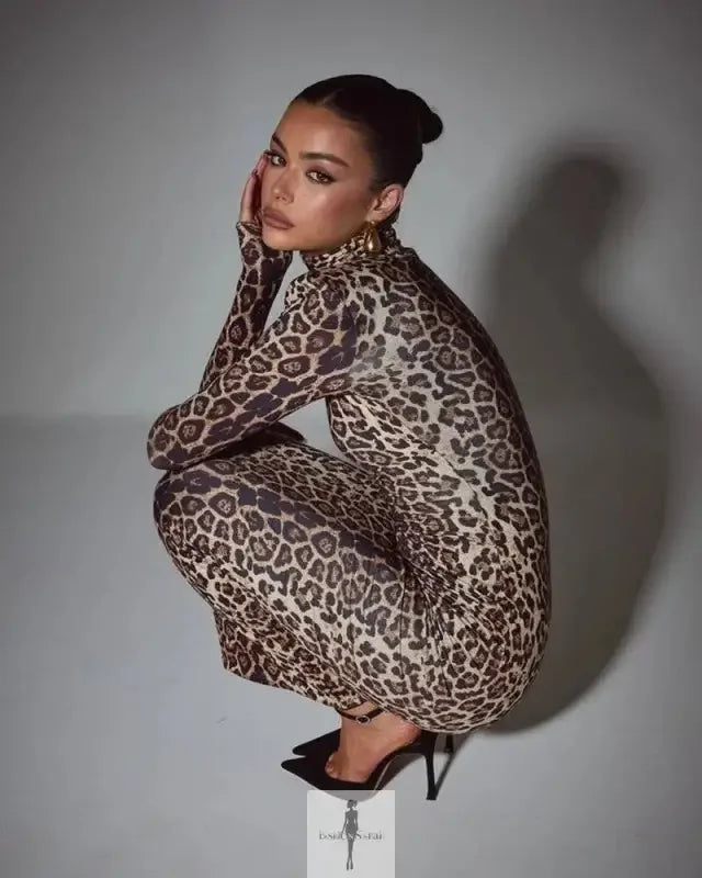 Leopard Bodycon Maxi Dress | Fashionsarah.com