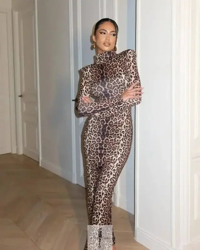 Fashionsarah.com Fashionsarah.com Leopard Print Bodycon Maxi Dress