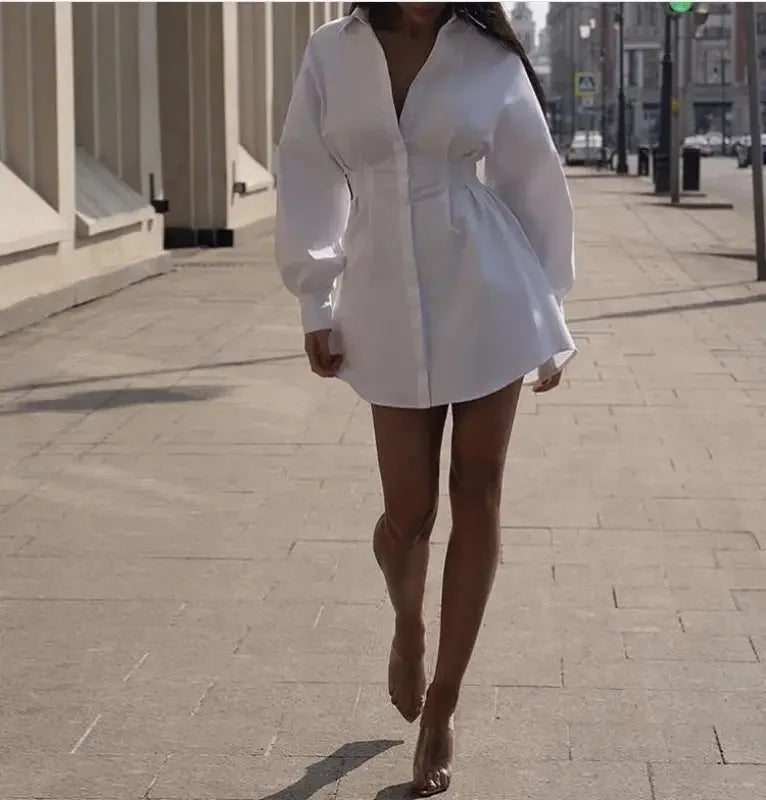 Mini Women Shirt Dress with corset | Fashionsarah.com
