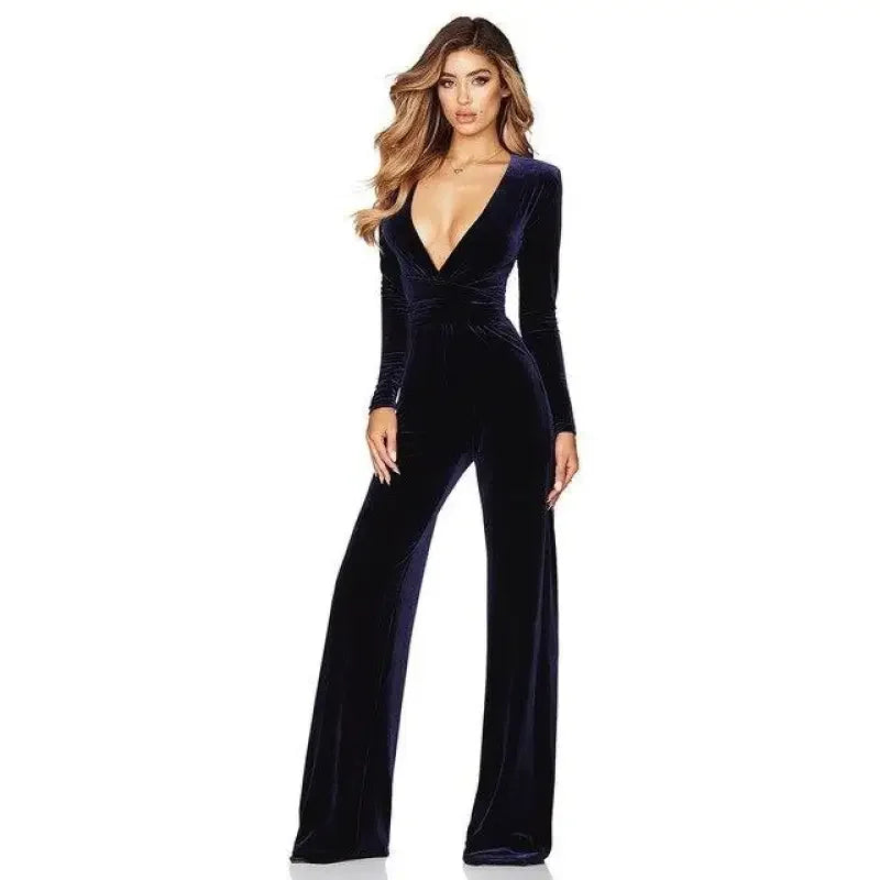 Velvet Bandage Jumpsuit | Fashionsarah.com