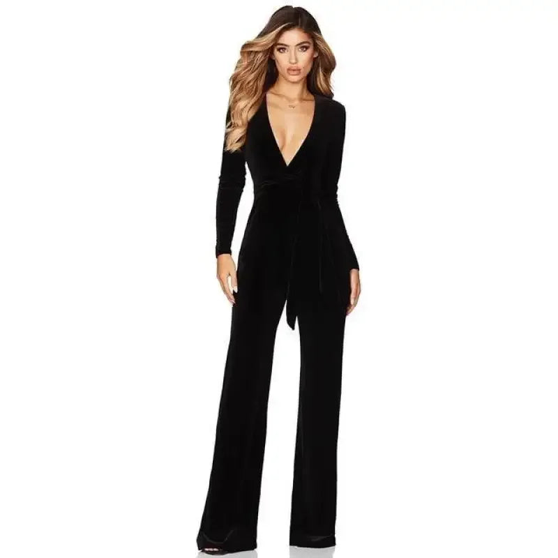 Velvet Bandage Jumpsuit | Fashionsarah.com