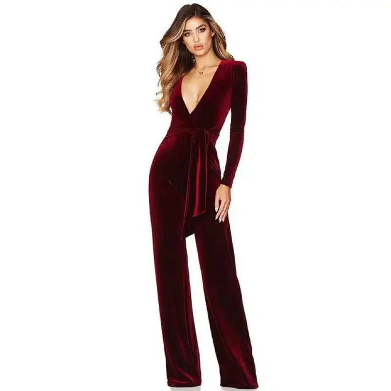 Velvet Bandage Jumpsuit | Fashionsarah.com