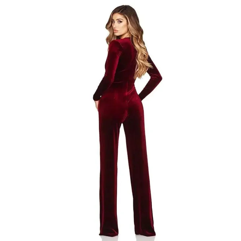 Velvet Bandage Jumpsuit | Fashionsarah.com
