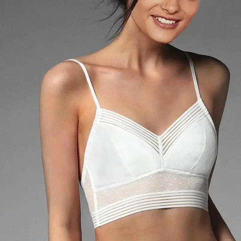 Dot Mesh Lace Trim Lingerie Set | Fashionsarah.com