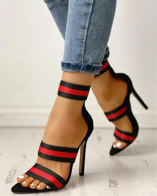 Mixed Gladiator Heels | Fashionsarah.com