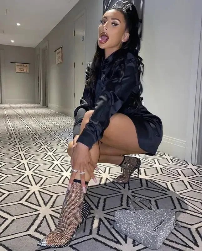 Rhinestone Sock Boots | Fashionsarah.com