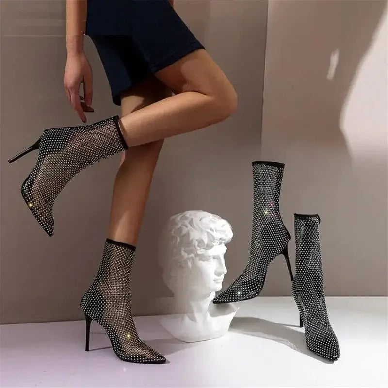 Rhinestone Sock Boots | Fashionsarah.com