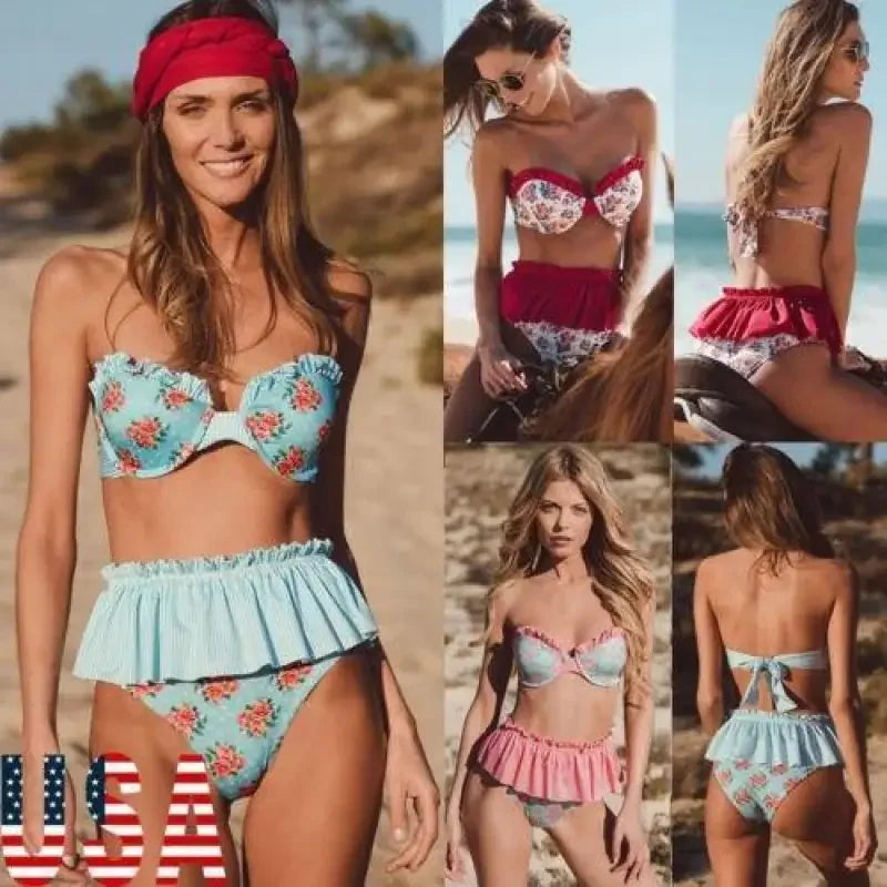 Strapless Floral Swimwear | Fashionsarah.com