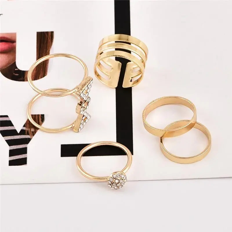 Bohemia Crystal Ring 5Pcs/set | Fashionsarah.com