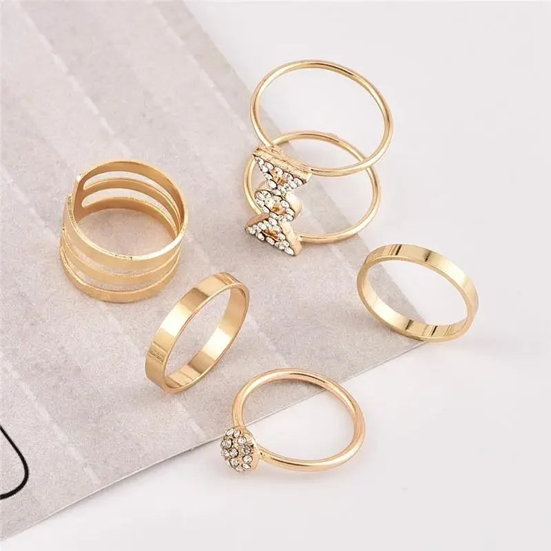 Bohemia Crystal Ring 5Pcs/set | Fashionsarah.com