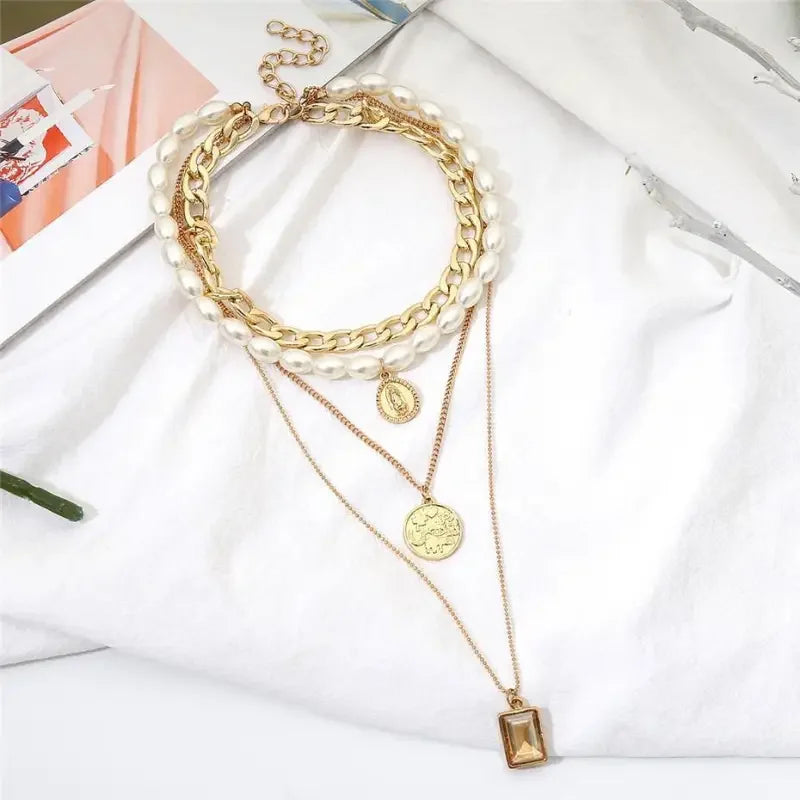 Multi Layered Pearl Choker | Fashionsarah.com
