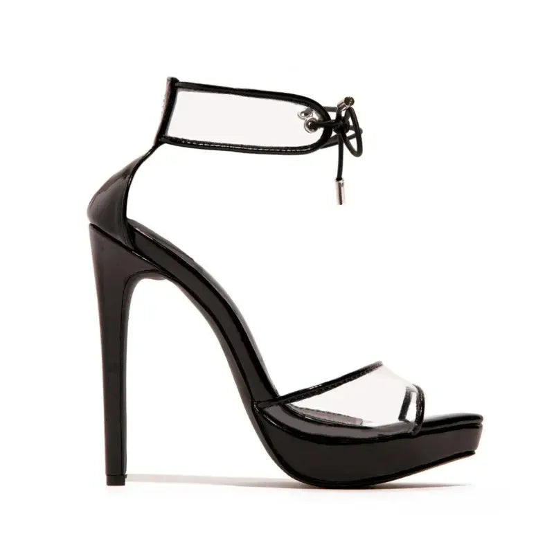 Cross-tied lace-up heels | Fashionsarah.com