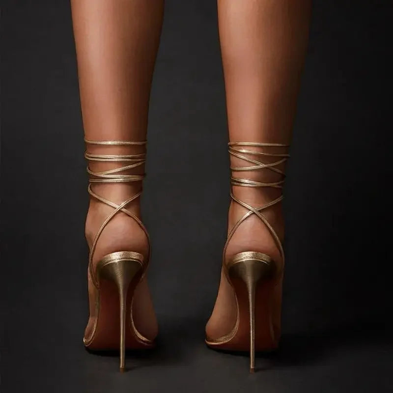 Cross-tied Strap Heels | Fashionsarah.com